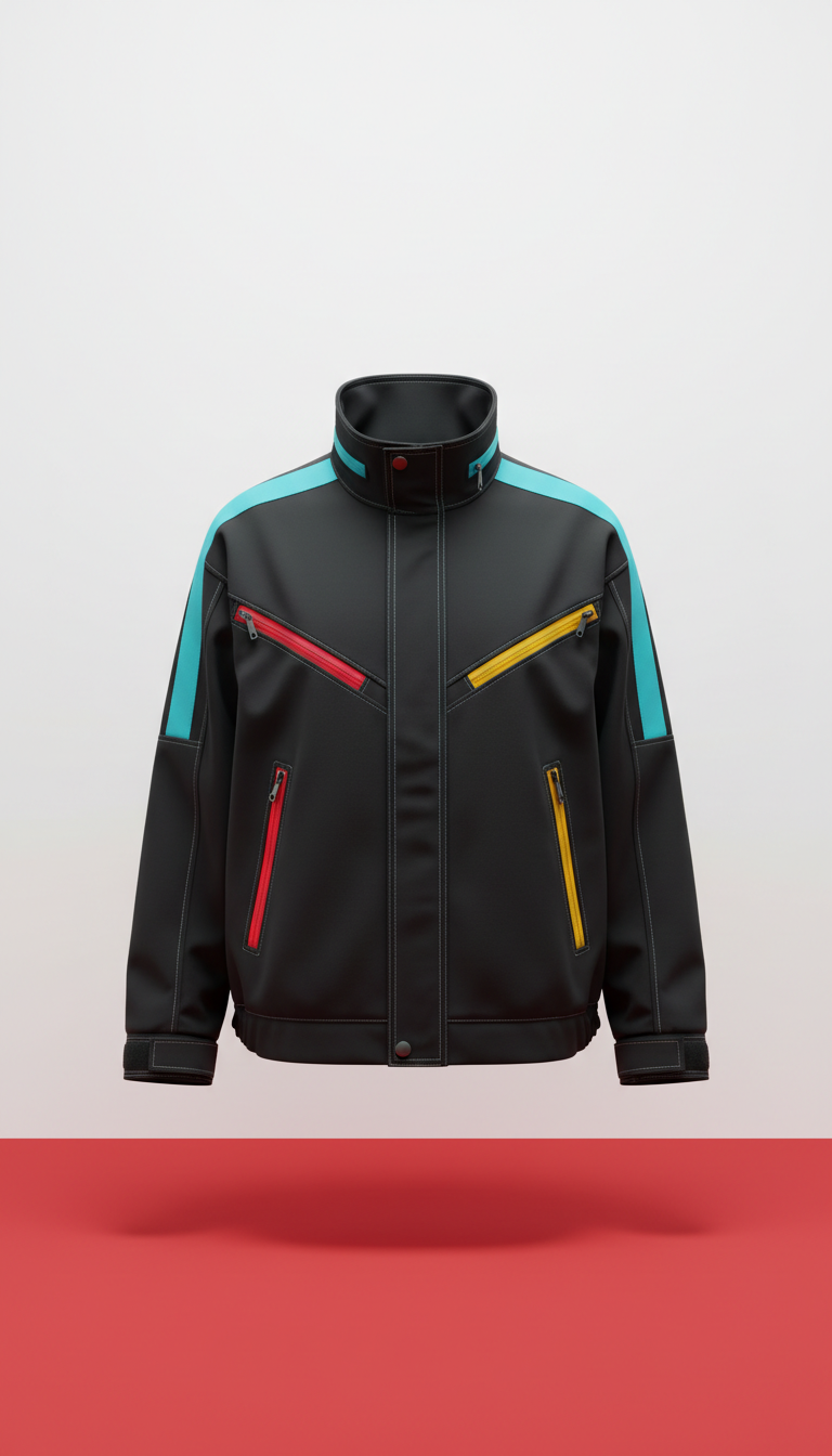 Midnight Tech-Fabric Statement Jacket